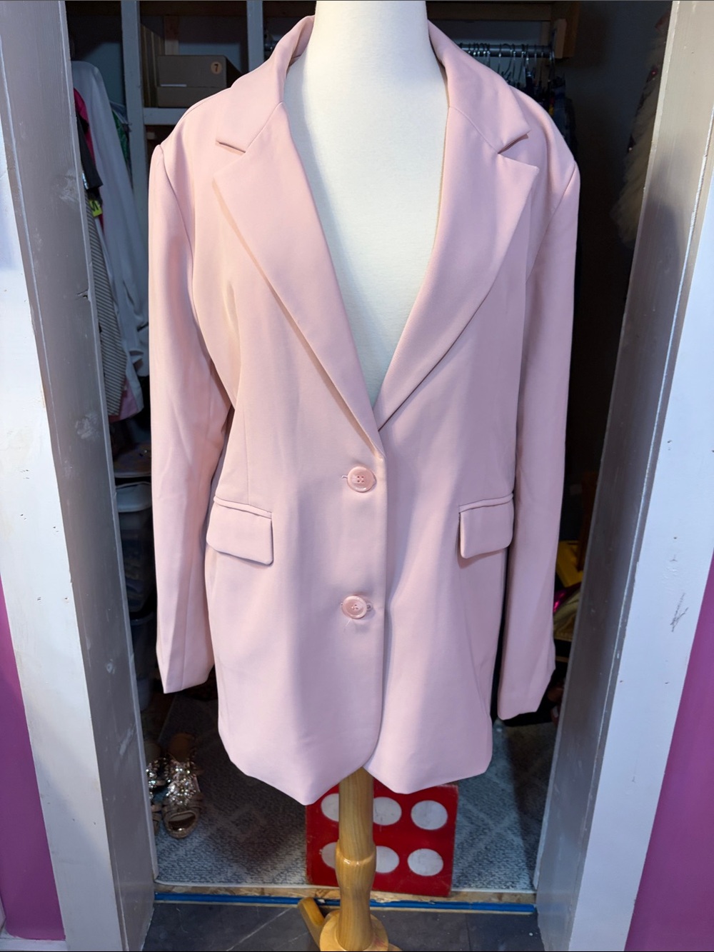 Motel Rocks Pale Pink Tailored Blazer